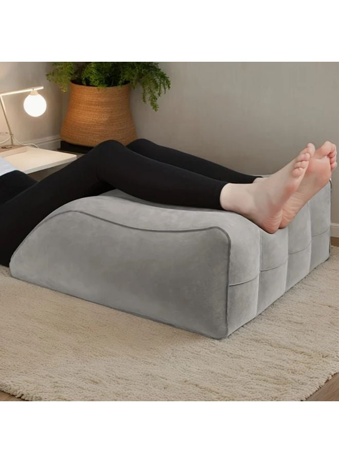 Inflatable Leg Pillow Portable Elevation Cushion For Knee Support Muscle Relaxation Grey - Image 1